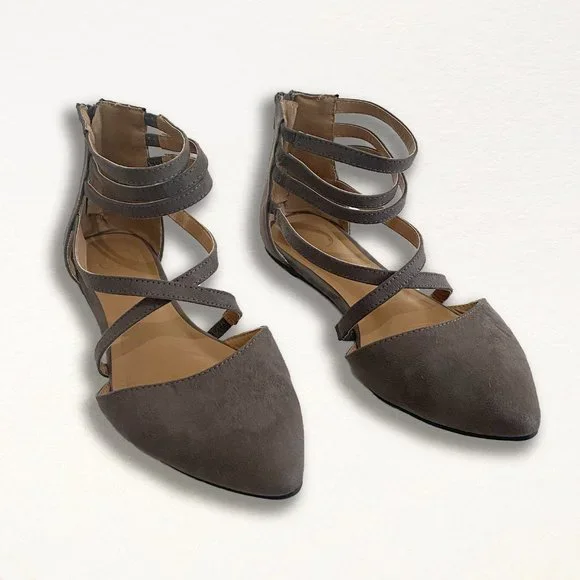 Journee Collection Womens Marlee Tru Comfort Foam Back Heel Zip Pointed Flats - Picture 6 of 6